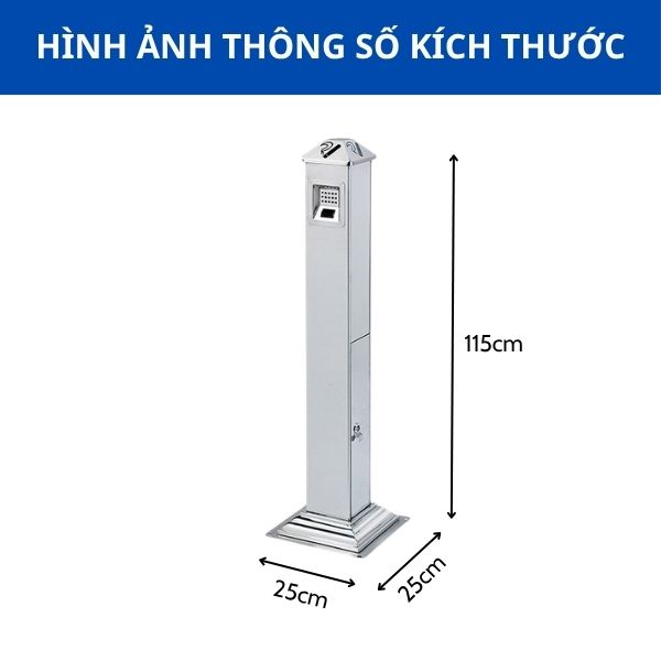 Trụ inox đựng tàn thuốc lá