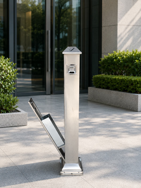 Trụ inox đựng tàn thuốc lá