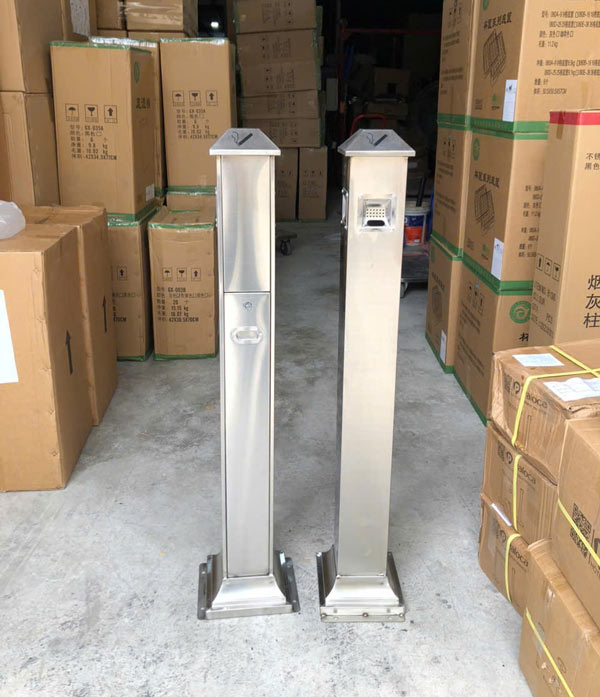 Cây gạt tàn công cộng inox - hình ảnh thật