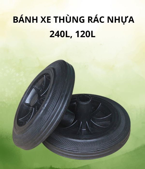 Bánh xe thùng rác nhựa chính hãng, có độ bền cao