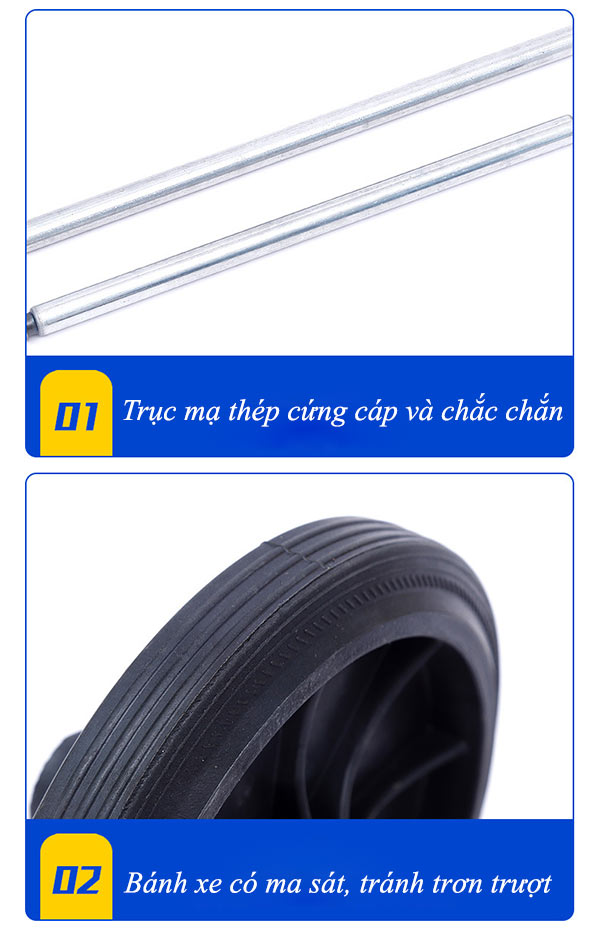 Bánh xe và trục thùng rác