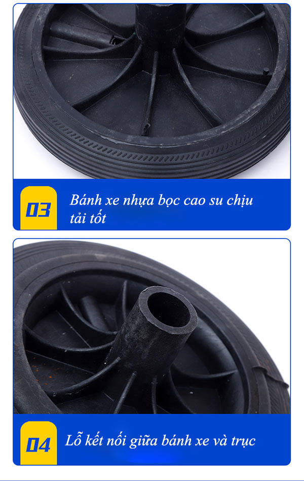 Bánh xe và trục thùng rác