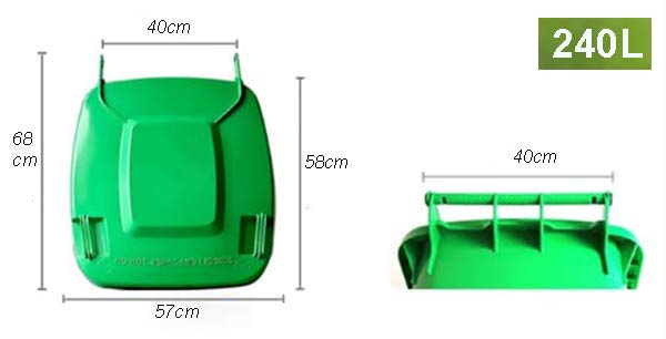 Kích thước nắp thùng rác 240L