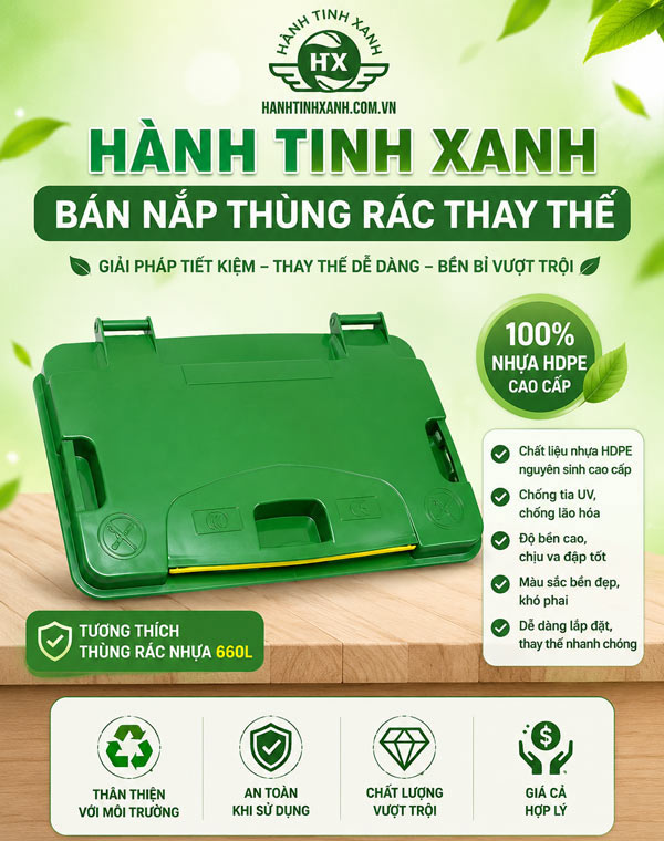 Nắp thùng rác nhựa 660L