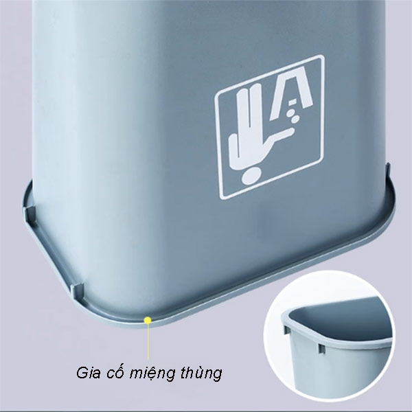 Thiết kế miệng thùng rộng dễ chứa rác