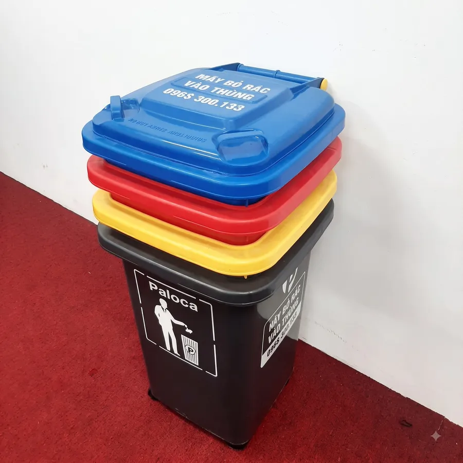 Thanh lý thùng rác nhựa 60L có nắp công cộng