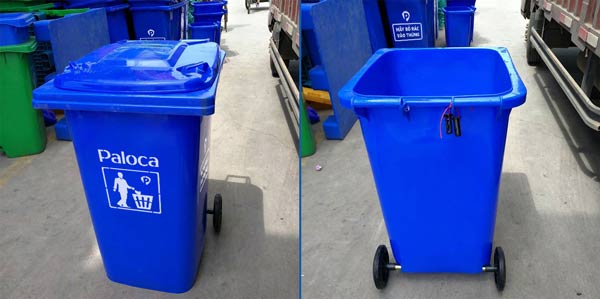 Mẫu thùng rác màu xanh dương 240L