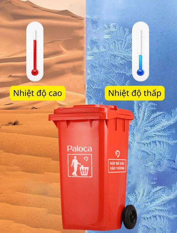 Thùng đựng rác 240L Paloca bền bỉ với mọi điều kiện thời tiết