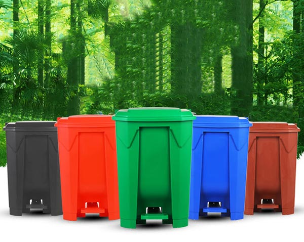 Mẫu thùng rác nhựa HDPE đạp chân dung tích 45L