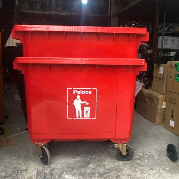 Thùng rác nhựa 660L màu đỏ