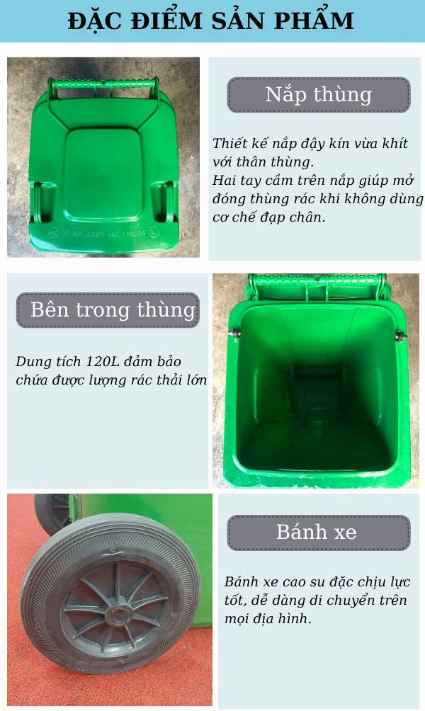 Đặc điểm của các bộ phận cấu thành thùng rác