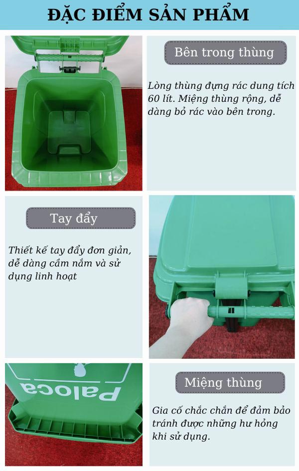 Đặc điểm từng bộ phận cấu thành thùng rác đạp chân