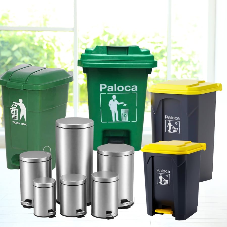 Thùng rác đạp chân bằng nhựa và inox