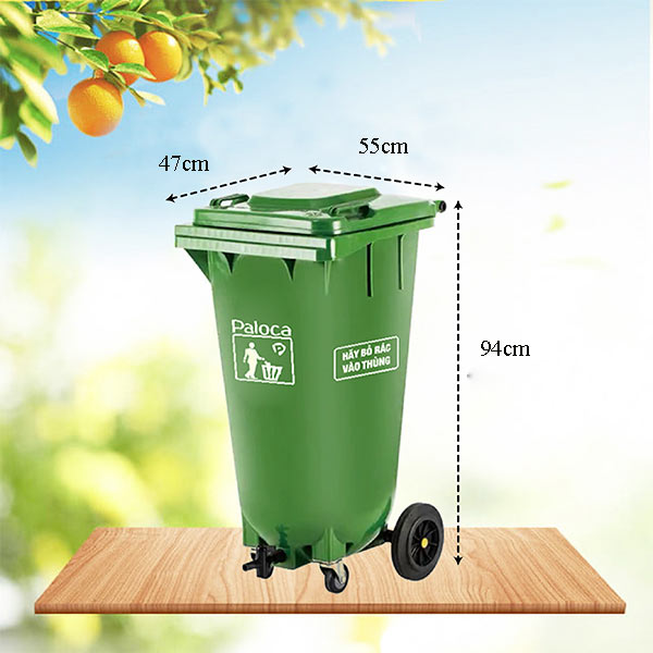 (Kích thước chi tiết của thùng ủ rác hữu cơ 120 lít)