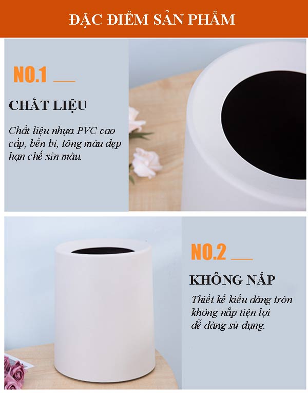 Tham khảo đặc điểm thùng rác nhựa 2 lớp