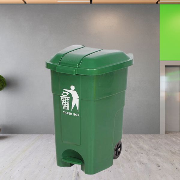 Mẫu thùng rác nhựa đạp chân có bánh xe dung tích 70 lít