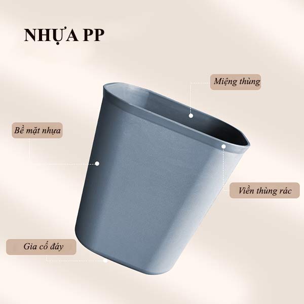 Thùng rác nhựa chống cháy 8L, 12L