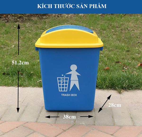 Kích thước thùng rác nhựa có nắp 30L