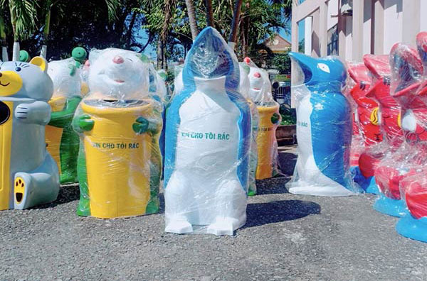 Thúng rác nhựa composite hình thú