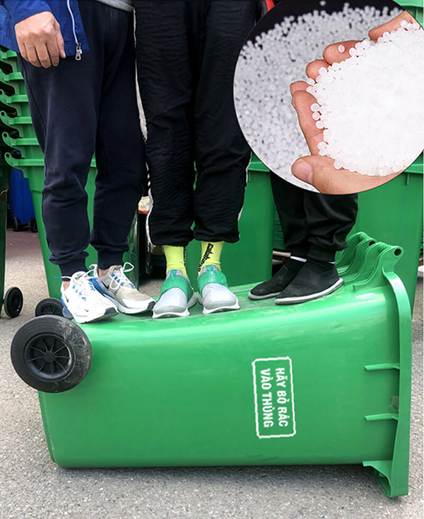 thùng rác HPDE 120l nhựa nguyên sinh