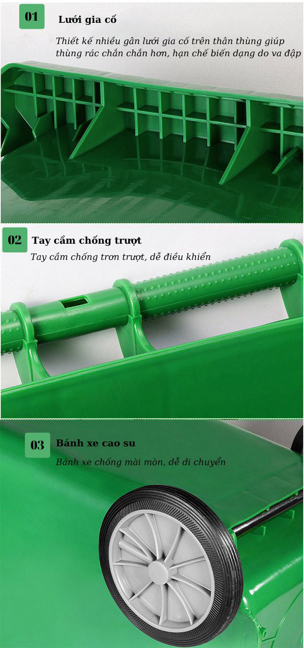 Thùng rác nhựa HDPE 360L