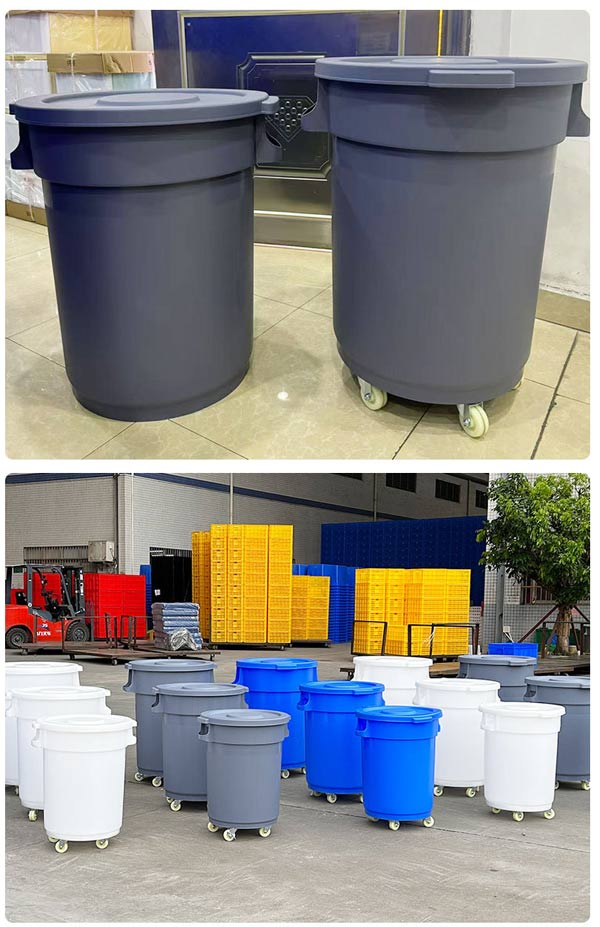 Thùng rác nhựa tròn có bánh xe