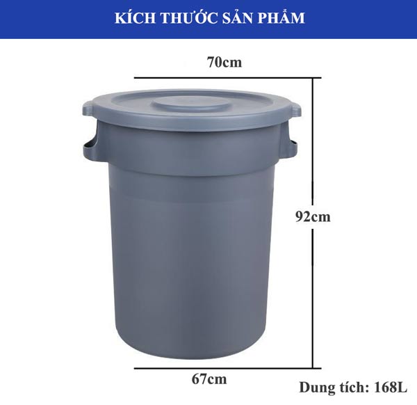 Thùng rác nhựa tròn có bánh xe