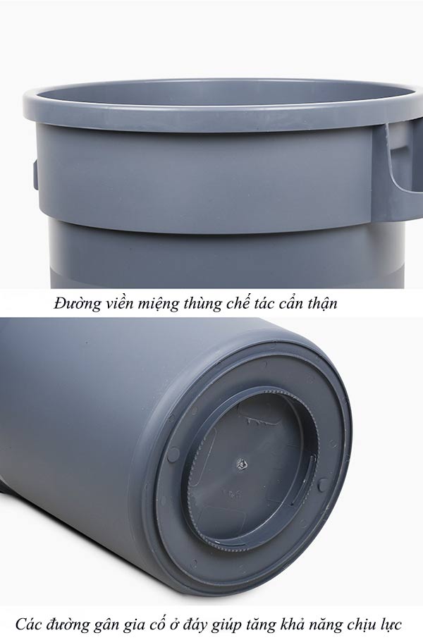 Thùng rác nhựa tròn có bánh xe