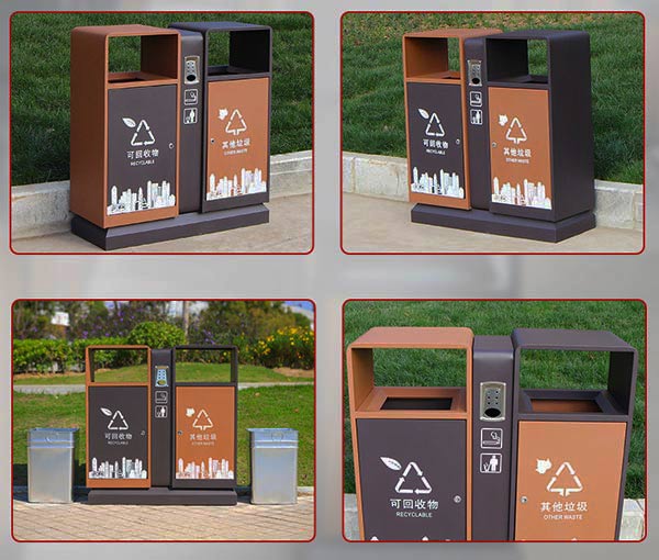 Thùng rác kết cấu chắc chắn, hỗ trợ phân loại rác