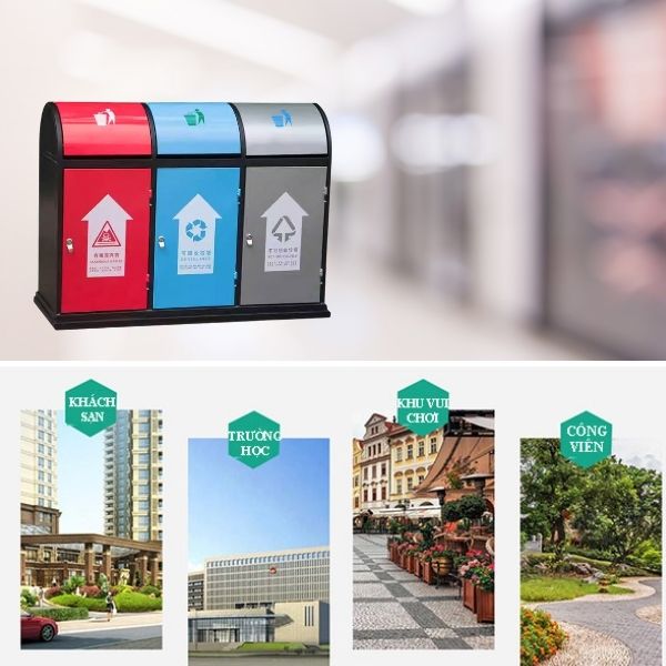 Các không gian công cộng nên trang bị mẫu thùng rác thép này