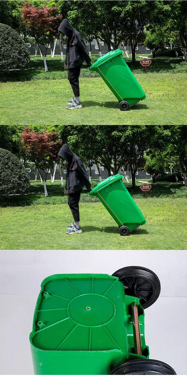 Bánh xe và trục thùng rác