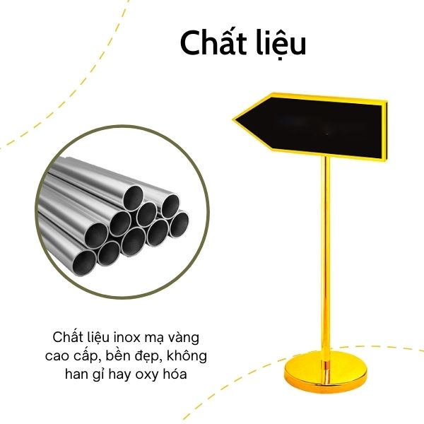 Bảng hướng dẫn làm từ chất liệu inox mạ vàng cao cấp