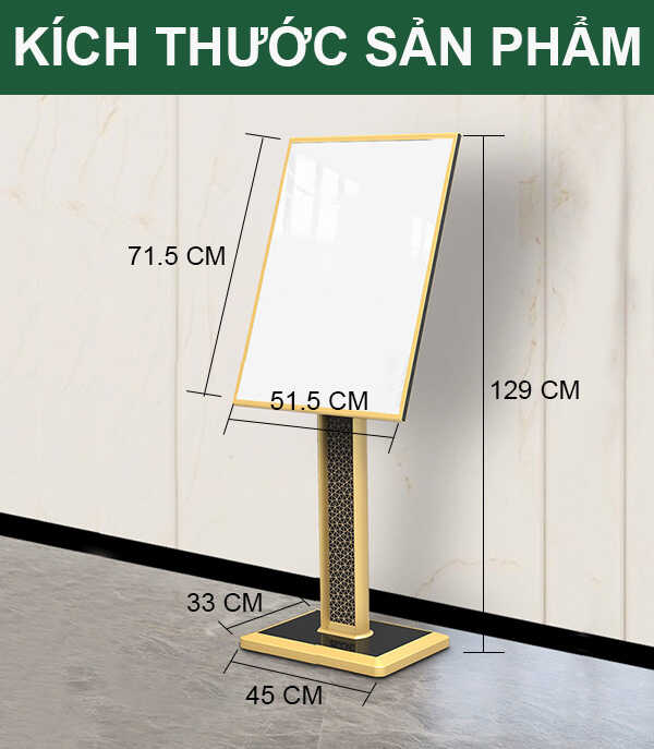 Thông số kích thước bảng chỉ dẫn thông báo