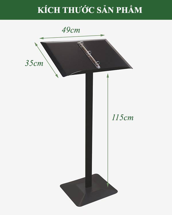 Kích thước bảng đặt quyển menu nhà hàng