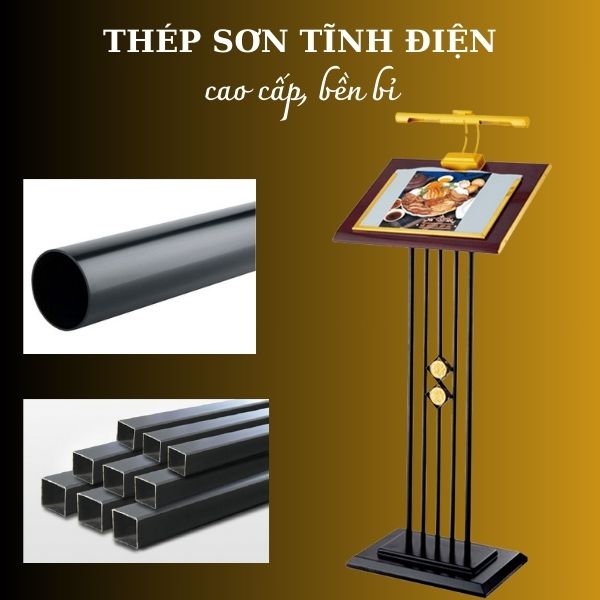 Khung bảng thông báo - bảng menu làm bằng thép sơn tĩnh điện đen