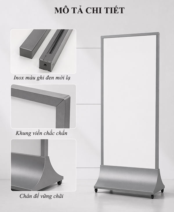 Bảng Standee di động inox ghi đen