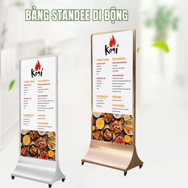 Bảng Standee di động inox trắng
