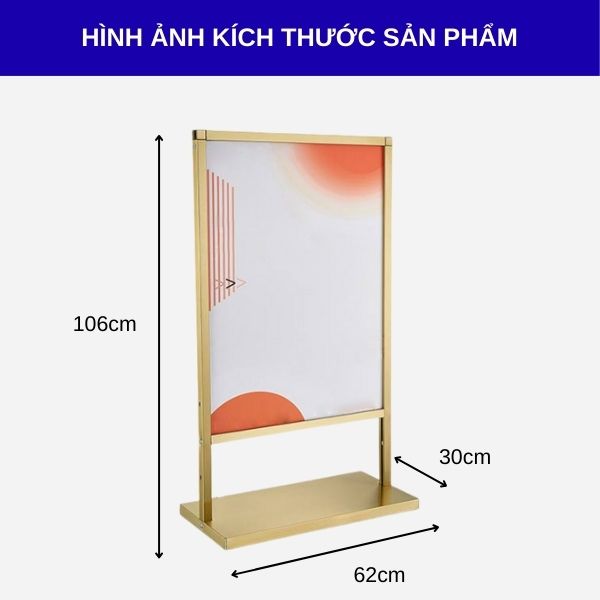 Chi tiết kích thước Standee khung inox