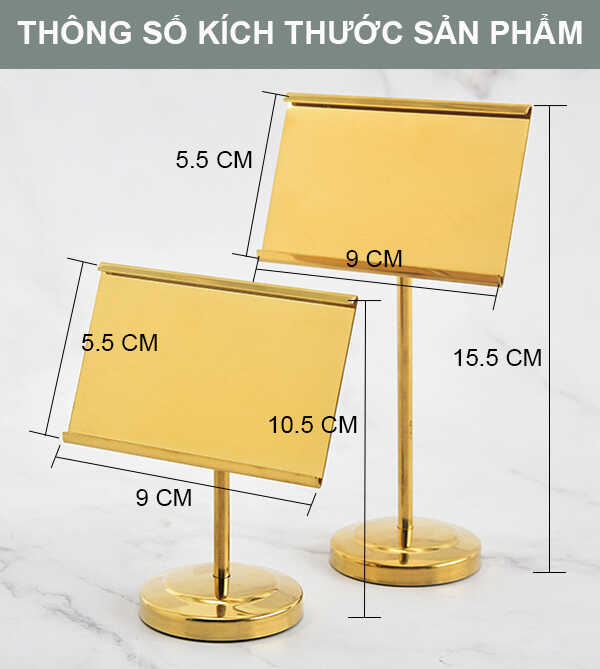 Kích thước bảng tên để bàn inox có chân