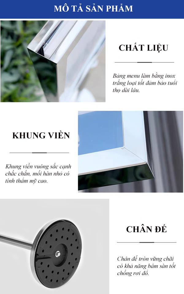 Đặc điểm thiết kế của bảng thông tin đứng 2 mặt thông báo