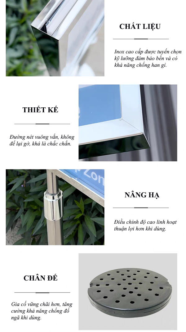 Bảng thông tin nâng hạ A4, A3, A2