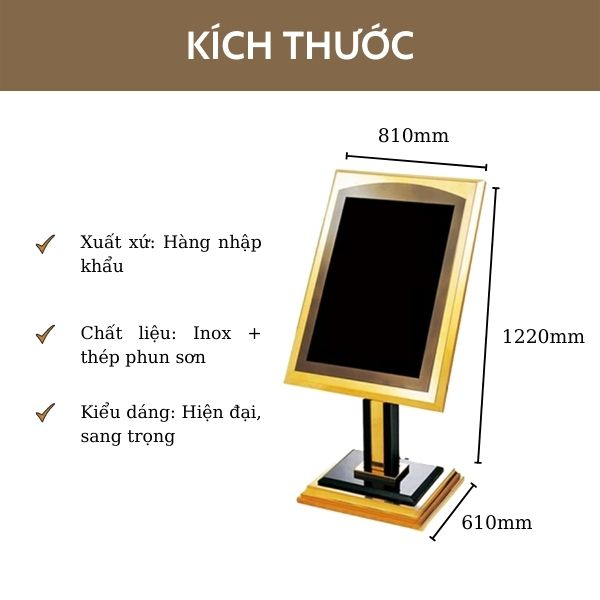 Chi tiết kích thước bảng chào welcome khách sạn