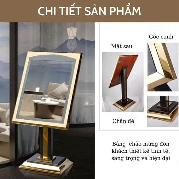 Chi tiết sản phẩm bảng menu inox vàng