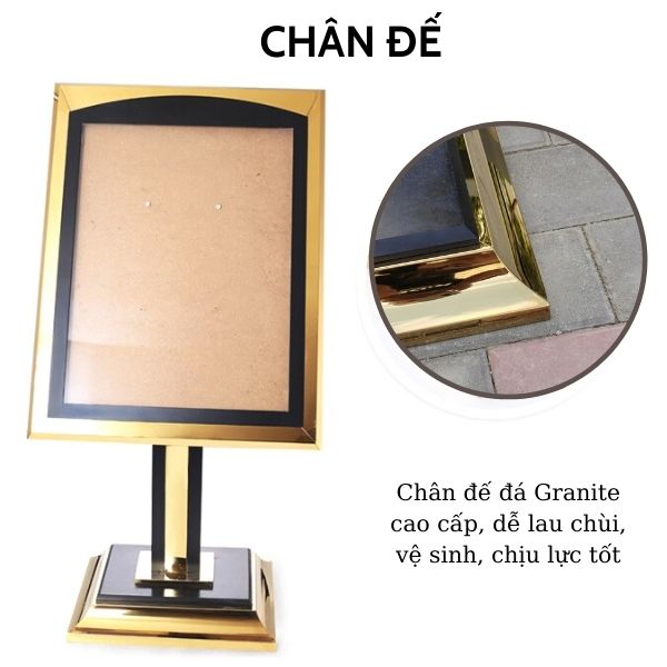 Chi tiết chế đế bảng chào đón khách
