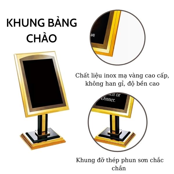 Chi tiết khung bảng chào đón khách