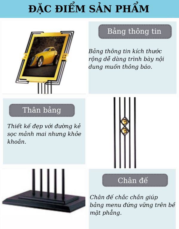 Đặc điểm thiết kế bảng menu chào đón sự kiện