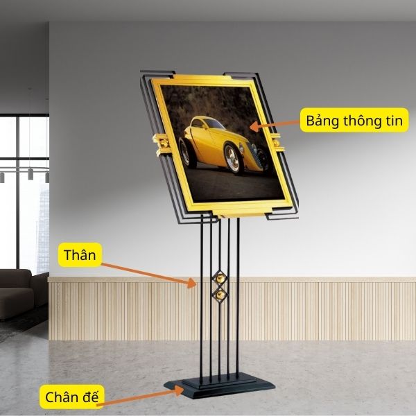 Mẫu bảng chào đón welcome đơn giản với các bộ phận chính