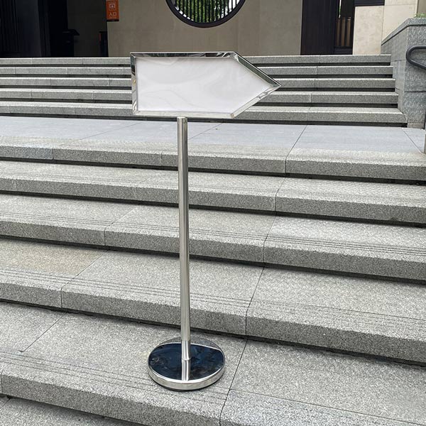 Biển chỉ dẫn inox trắng mũi tên