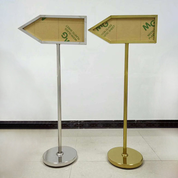 Biển chỉ dẫn inox trắng mũi tên