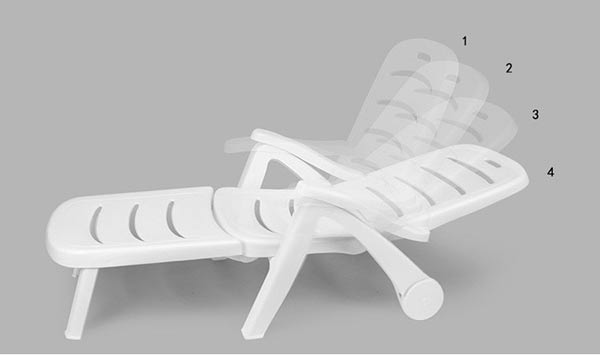 4 nấc điều chỉnh tựa đầu ghế hồ bơi